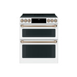 Cafe CHS950P4MW2 30" Smart Slide-In Induction Range with 5 Elements, 6.7 cu. ft. Double Oven Capacity, and No-Preheat Air Fry (Matte White)