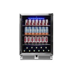 Danby DBC057D1BSS 24" Beverage Center with 5.7 cu. ft. Capacity, Reversible Door, and Blue LED Lighting in Stainless Steel