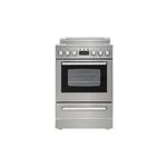 Avanti DER24P3S ELITE Series 24" Electric Range with 2.3 cu. ft. Oven Capacity, LED Backlit Control Knobs, Seamless Framed Glass Oven Door, Anti-Tip Bracket in Stainless Steel