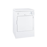 GE DSKP333ECWW Spacemaker 24" Portable Electric Dryer with Push-To-Start, 3.6 Cu. Ft. Capacity, DuraDrum Interior, and 3 Dry Cycles, in White