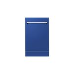 ZLINE DWVBM18 18" Tallac Series Built-In Dishwasher with 3rd Rack, 51 dBA Noise Levels, 8 Wash Cycles, Heated Dry, Triple Filter Cleaning, Cutlery Basket, Integrated Control (Blue Matte)