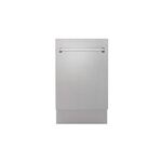 ZLINE DWVSN18 18 inch Tallac Series Built-In Dishwasher with 3rd Rack, 51 dBA Noise Levels, 8 Wash Cycles, Heated Dry, Triple Filter Cleaning, Cutlery Basket, Integrated Control (DuraSnow Stainless Steel)