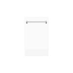 ZLINE DWVWM18 18" Tallac Series Built-In Dishwasher with 3rd Rack, 51 dBA Noise Levels, 8 Wash Cycles, Heated Dry, Triple Filter Cleaning, Cutlery Basket, Integrated Control (White Matte)