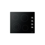 Fulgor Milano F3RK24S2 Distinto 300 Series 24" Electric Cooktop with 4 Radiant Elements, and Residual Heat Indicator, in Black with Aluminum Trim