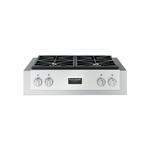 Fulgor Milano F6GRT304S1 Sofia 600 Series 30" Professional Gas Range Top with 4 Sealed Dual Flame Burners in Stainless Steel