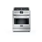 Fulgor Milano F6PDF304S1 Sofia 600 30" Dual Fuel Professional Range with 4 Burners and 4.1 cu. ft. Oven Capacity in Stainless Steel