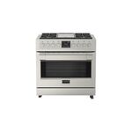 Fulgor Milano F6PDF364GS1 Sofia 600 36 inch Dual Fuel Professional Range with 4 Burners, Griddle and 5.2 cu. ft. Oven Capacity in Stainless Steel