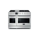 Fulgor Milano F6PDF486GS1 Sofia 600 48" Dual Fuel Professional Range with 6 Burners, Griddle and 6.58 cu. ft. Oven Capacity in Stainless Steel