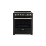 Forno FFSEL601230BLK 30 inch Slide-In Electric Range with 4 Radiant Burners, 5 cu. ft. Oven Capacity, 2500 Watts Heating Power, Hidden Bake Elements (Black)