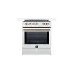 Forno FFSIN098230WHT 30 inch Induction Range with 4 Induction Elements, 5 cu. ft. Oven Capacity, 3000 Watts Heating Power, Friction-Resistant Hinges, Hidden Bake Element (White)