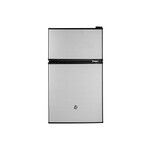 GE GDE03GLKLB 19" Top Freezer Compact Refrigerator with 3.1 cu. ft.  Capacity, Energy Star, ADA Compliant (CleanSteel)