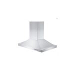 ZLINE GL2i48 48 inch Island Mounted Range Hood with 400 CFM Motor, 4 Speed Levels, LED Lights, Baffle Filters and Control Panel with LCD in Brushed Stainless Steel