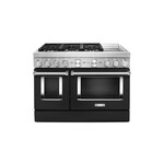 KitchenAid KFDC558JBK 48" Smart Commercial-Style Dual Fuel Range with 6 Burners, Griddle, 6.3 Cu. Ft. Capacity and Even-Heat True Convection (Imperial Black)