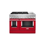 KitchenAid KFDC558JPA 48" Smart Commercial-Style Dual Fuel Range with 6 Burners, Griddle, 6.3 Cu. Ft. Capacity and Even-Heat True Convection (Passion Red)