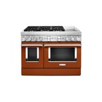 KitchenAid KFDC558JSC 48" Smart Commercial-Style Dual Fuel Range with 6 Burners, Griddle, 6.3 Cu. Ft. Capacity and Even-Heat True Convection (Scorched Orange)