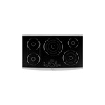 LG Studio LSCE365ST 36" Wide Smoothtop Electric Cooktop with 5 Radiant Elements, SmoothTouch Glass Controls, Hot Surface Indicator Light, Steady Heat Technology, in Stainless Steel