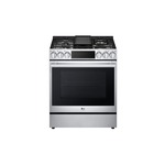 LG Studio LSDS6338F 30" Smart Dual Fuel Side-In Range with 6.3 cu. ft. Capacity, 5 Sealed Burners, Air Fry, InstaView Window, Air Sous Vide and ProBake Convection in Stainless Steel