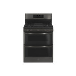 GE Profile PGB965BPTS 30" Fingerprint Resistant Black Stainless Steel Gas Range with 6.8 cu. ft. Total Oven Capacity, 5 Burners, Convection and Self-Clean with Steam Clean Option in Fingerprint Resistant Black Stainless Steel