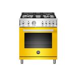 Bertazzoni PROF304GASGIT Professional Series 30" Freestanding Gas Range with 4 Brass Burners, 4.7 cu. ft. Oven Capacity  (Giallo)