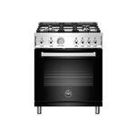 Bertazzoni PROF304GASNET Professional Series 30" Freestanding Gas Range with 4 Brass Burners, 4.7 cu. ft. Oven Capacity  (Nero)