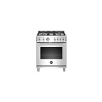 Bertazzoni PROF304GASXT Professional Series 30" Freestanding Gas Range with 4 Brass Burners, 4.7 cu. ft. Oven Capacity  (Stainless Steel)