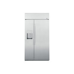 GE Profile PSB48YSNSS 48" Built-In Side-By-Side Refrigerator with 28.67 cu. ft. Capacity, WiFi Connect, Automatic Defrost and Dispenser in Stainless Steel