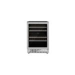 ZLINE RWVUD24 24" Undercounter Wine Cooler with 44 Wine Bottles Capacity, LED Display, Spacious Storage, Smooth Glide Wood Racks, Dual Pane Glass Door in Stainless Steel