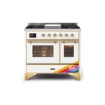 ILVE UMD10FDNS3RAGLP Majestic II 40 inch Dual Fuel Range (Liquid Propane, Triple Glass Door, RAL, Brass)