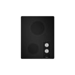 Whirlpool W5CE1522FB 15" Electric Cooktop with 2 Radiant Elements, 1800 Watts Heating Power, Easy-Wipe Ceramic Glass Cooktop in Black