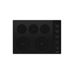 Whirlpool WCE77US0HB 30" Electric Cooktop with 5 Radiant Elements, 3000 Watts Heating Power, Warm Zone Element, Hot Surface Indicator Light (Black)