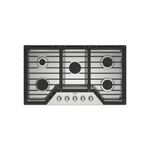 Whirlpool WCGK7036PS 36" Gas Cooktop with 5 Sealed Burners, 18000 BTU Heating, Cooking Flexibility, Simmer Burner, Upswept SpillGuard™ Cooktop in Stainless Steel