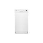 Whirlpool WDPS5118PW 18" Built-In Dishwasher with 8 Place Settings, 5 Wash Cycles, Cycle Memory, Quiet Cleaning Performance, High Temperature Wash Option, Control Lock Mode (White)