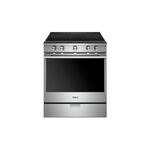 Whirlpool WEEA25H0HZ 30" Smart Slide-In Electric Range with 5 Radiant Elements, 6.4 cu. ft. Oven Capacity, Remote Start, AquaLift® Self-Cleaning Technology in Fingerprint Resistant Stainless Steel