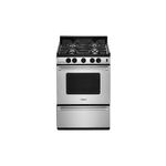 Whirlpool WFG500M4HS 24" Gas Range with 4 Sealed Burners, 3 cu. ft. Oven Capacity, 15000 BTU Heating Power, Broiler Drawer, Dishwasher-Safe Cast-Iron Grates in Stainless Steel