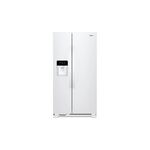 Whirlpool WRS335SDHW 36" Side-by-Side Refrigerator with 25 cu. ft. Storage Capacity, Frameless Glass Shelves, LED Interior Lighting, Tap Touch Control (White)