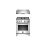 Bertazzoni 2-Piece Kitchen Package with Professional Series PROF304GASXT 30 inch Freestanding Gas Range and KU30PRO1XV 30 inch Wall Mount Hood