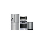 Frigidaire 4-Piece Kitchen Package with PRMC2285AF 36 inch French Door Refrigerator, GCFG3060BF 30 inch Gas Range, FMOS1846BS 30 inch OTR Microwave and FDPH4316AS 24 inch Dishwasher in Stainless Steel