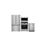 Frigidaire 4-Piece Kitchen Package with PRFG2383AF 36 inch French Door Refrigerator, PCFE3080AF 30 inch Electric Range, PMOS1980AF OTR Microwave and PDSH4816AF 24 inch Dishwasher in Stainless Steel