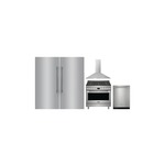 Frigidaire 5-Piece Kitchen Package with FPRU19F8WF 33 Inch Refrigerator Column, FPFU19F8WF 33 Inch Freezer Column, PCFD3670AF 36 Inch Dual Fuel Range, FHWC3655LS 36 Inch Hood and PDSH4816AF 24 inch Dishwasher in Stainless Steel