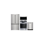 Frigidaire 4-Piece Kitchen Package with PRFG2383AF 36 inch French Door Refrigerator, GCFG3060BF 30 Inch Gas Range, GDPP4515AF 24 inch Dishwasher and GMOS1968AF 30 Inch OTR Microwave in Stainless Steel