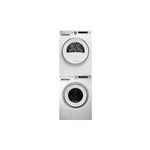 Asko Stacked Laundry Pair with W6124XW 24 inch Front Load Washing Machine and T611VUW 24 inch Electric Dryer in White