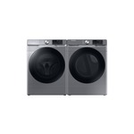 Samsung Front Load Laundry Pair with WF45B6300AP 27 inch Smart Front Load Washer and DVG45B6300P 27 inch Smart Gas Dryer in Platinum