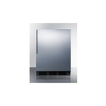 Summit CT663BKSSHV 24 inch Compact Refrigerator with 5.1 cu. ft. Capacity, Freezer Compartment, Professional Vertical Handle in Stainless Steel