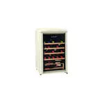 iio IFF2WS30CRV 22 inch Retro Single Zone Wine Cooler with 30 Bottle Capacity, 4 Adjustable Wooden Slide Out Shelves, LED Lighting (Cream)