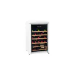 iio IFF2WS30WHV 22 inch Retro Single Zone Wine Cooler with 30 Bottle Capacity, 4 Adjustable Wooden Slide Out Shelves, LED Lighting (White)