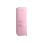 iio iRR22412 24 inch Retro Bottom Freezer Refrigerator with 12 cu. ft. Total Capacity, Frost Free Defrost, and Adjustable Glass Shelves (Rose Pink)