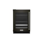 KitchenAid KUB314K 24 inch Dual Zone Beverage Center with 4.8 cu. ft. Capacity, Motion-Activated LED Lighting and Two Temperature-Controlled Zones (Black Stainless Steel with PrintShield Finish, Left Hinge)