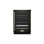 KitchenAid KUB314K 24 inch Dual Zone Beverage Center with 4.8 cu. ft. Capacity, Motion-Activated LED Lighting and Two Temperature-Controlled Zones (Black Stainless Steel with PrintShield Finish, Right Hinge)