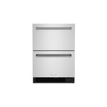 KitchenAid KUDF204KSB 24 inch Undercounter Double-Drawer Refrigerator/Freezer with 4.3 Cu. Ft. Capacity and LED Interior Lighting  (Stainless Steel)