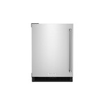 KitchenAid KUR114K 24 inch Undercounter Compact Refrigerator with 5 cu. ft. Capacity, Interior LED Lights and Automatic Defrost (Stainless Steel, Left Hinge)